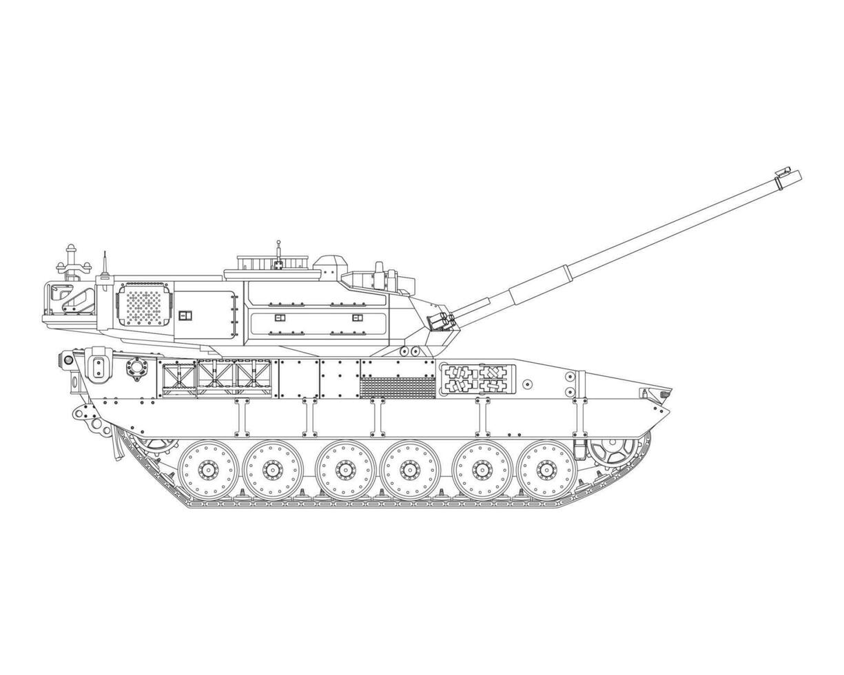 principale bataille réservoir dans ligne art. blindé combat véhicule. spécial combat militaire transport. vecteur