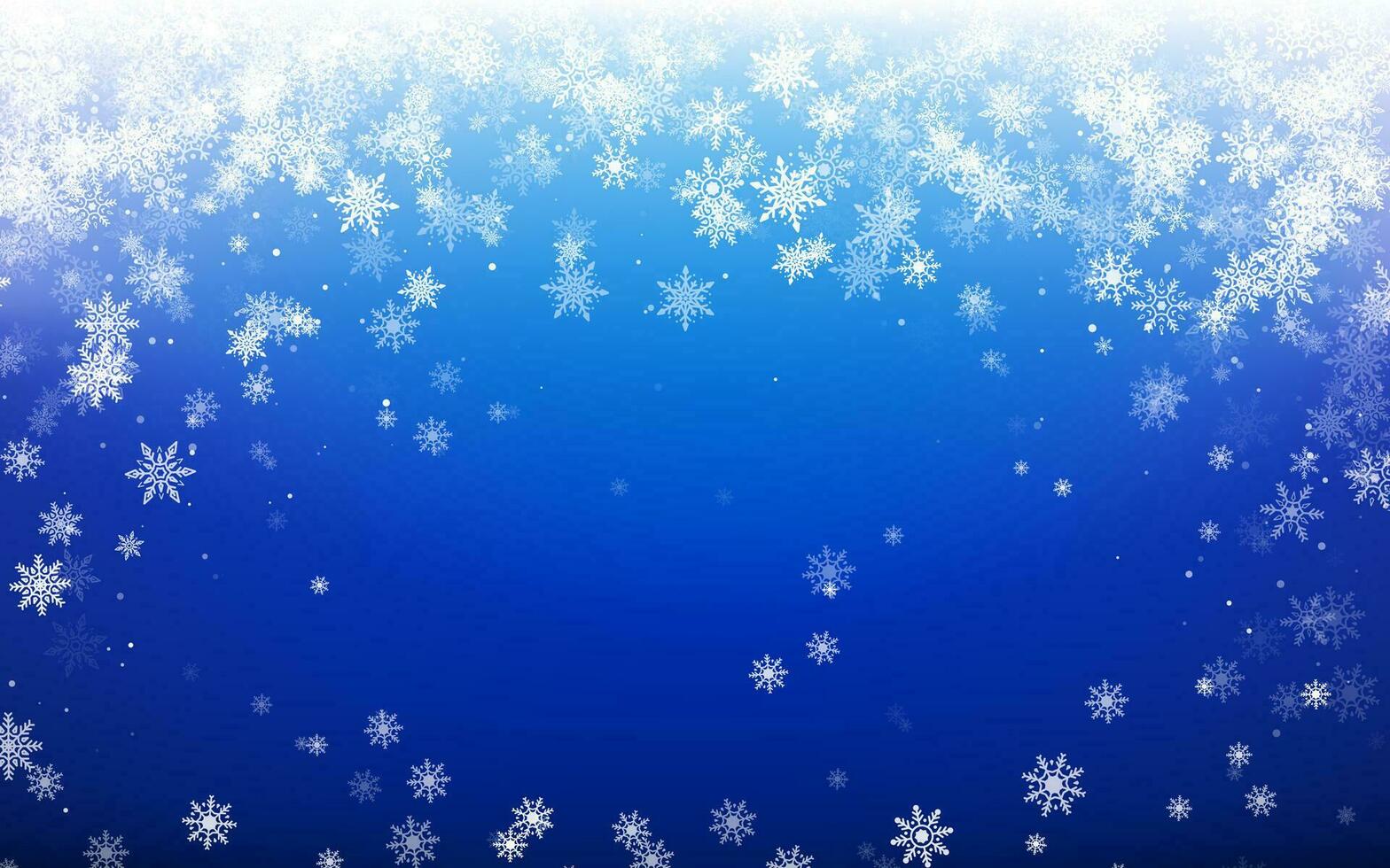 Noël flocons de neige Contexte. chute blanc flocons de neige sur bleu Contexte. vecteur illustration