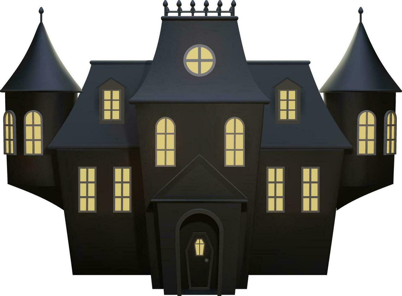 Halloween hanté maison 3d. Halloween Château vecteur