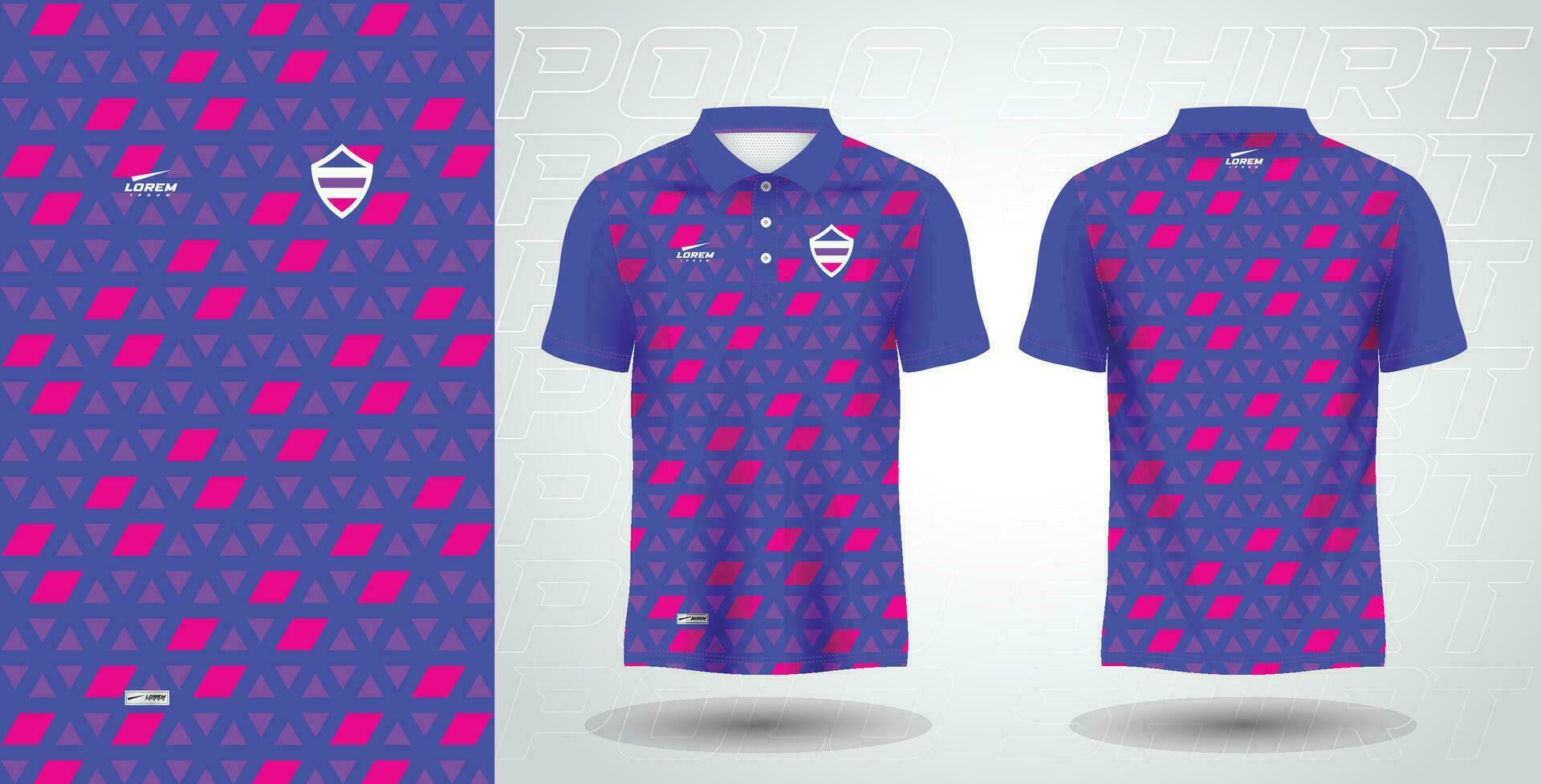 bleu violet rose polo sport chemise sublimation Jersey modèle vecteur