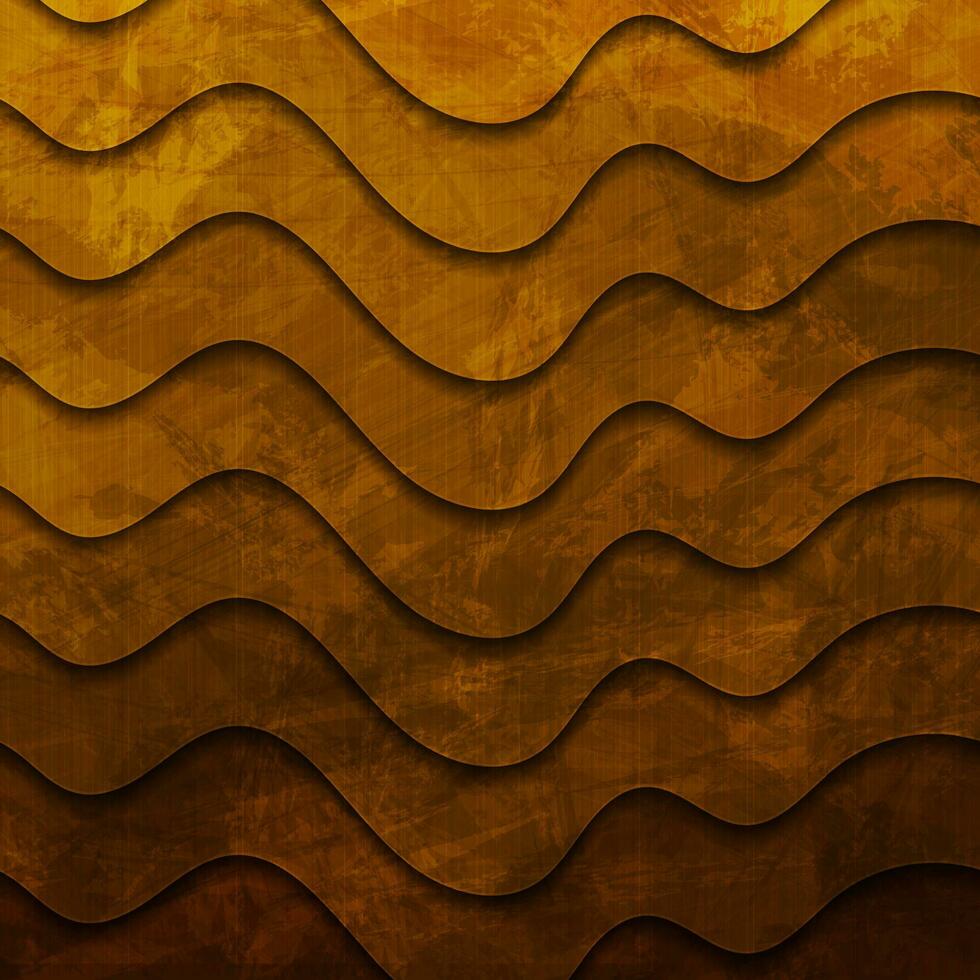 foncé Orange grunge vagues abstrait Contexte vecteur