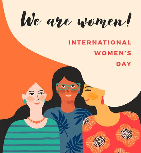 Journée internationale des femmes. Modèle de vecteur avec les femmes.