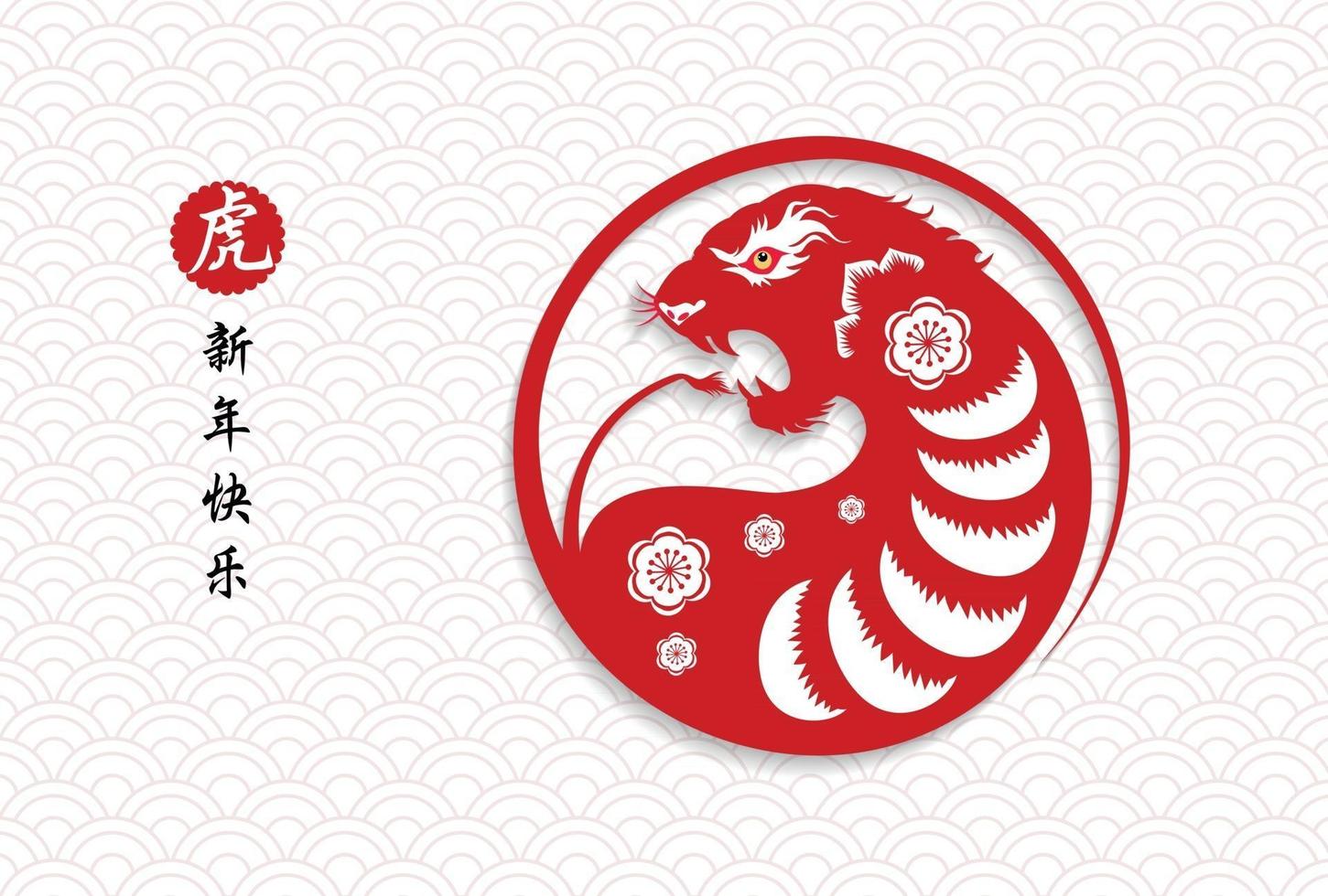 bonne année chinoise 2022 - année du tigre. modèle de conception de bannière de nouvel an lunaire. vecteur