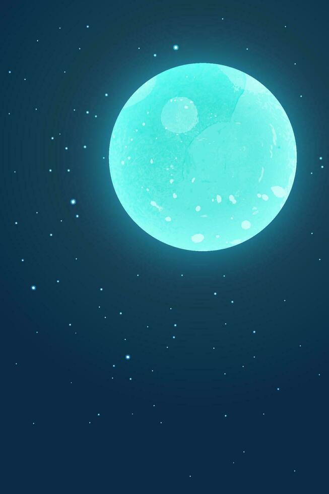 vecteur illustration de étoilé nuit et plein lune