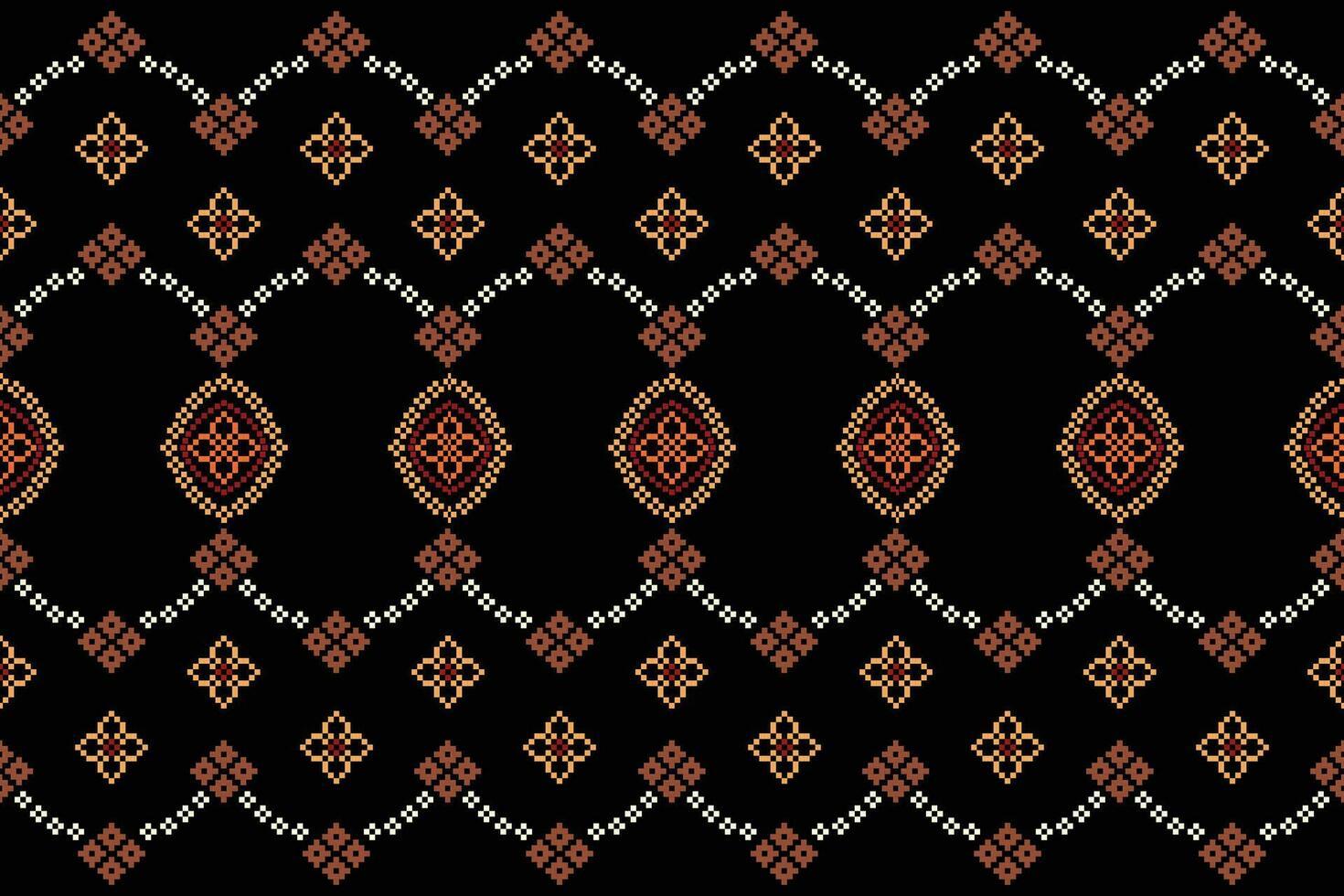 ethnique géométrique en tissu modèle traverser point.ikat broderie ethnique Oriental pixel modèle noir Contexte. abstrait, vecteur, illustration. texture, vêtements, cadre, décoration, motifs, soie fond d'écran. vecteur
