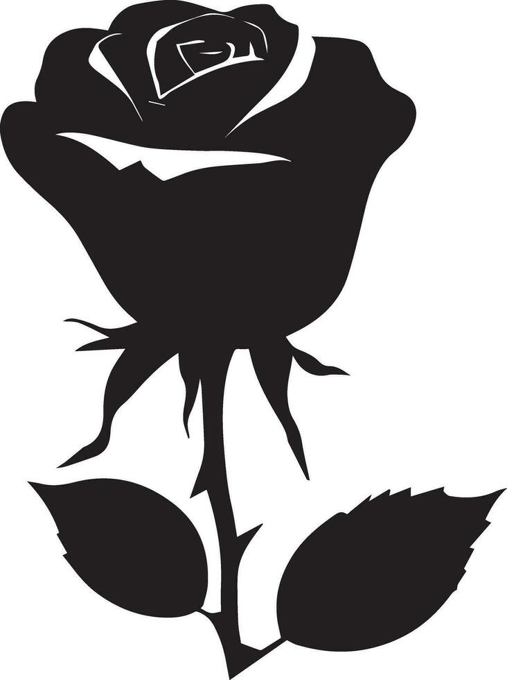 Rose avec bourgeon vecteur silhouette illustration