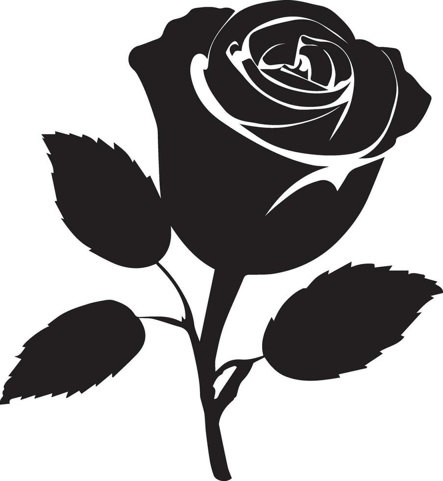 Rose avec bourgeon vecteur silhouette illustration