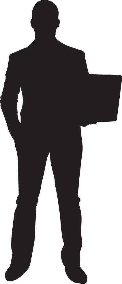 affaires homme supporter avec portable vecteur silhouette illustration