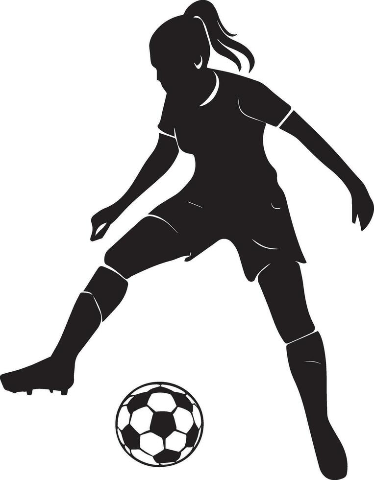 femelle football joueur vecteur silhouette illustration