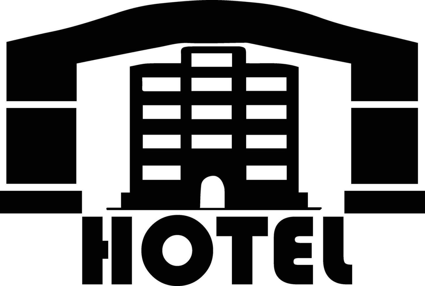 Hôtel logo vecteur silhouette, Hôtel icône vecteur