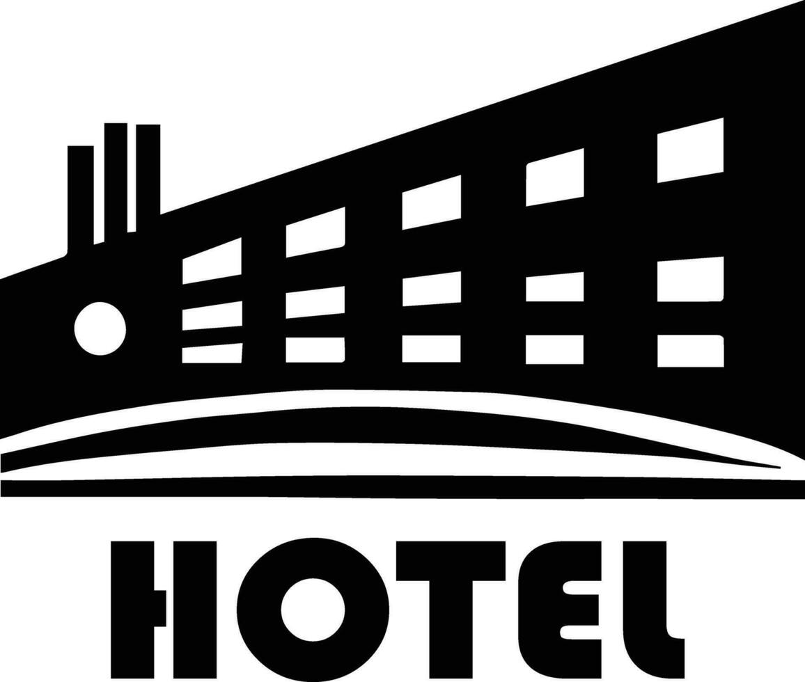 Hôtel logo vecteur silhouette, Hôtel icône vecteur