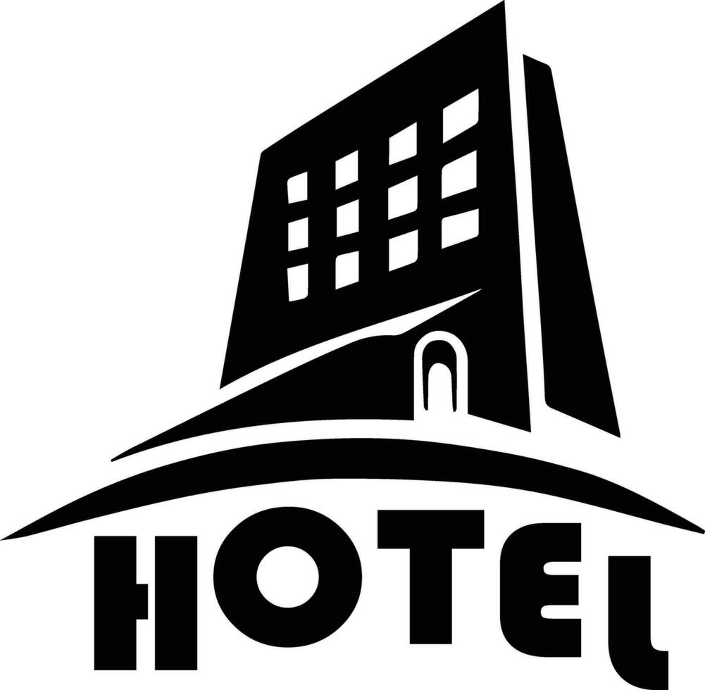 Hôtel logo vecteur silhouette, Hôtel icône vecteur