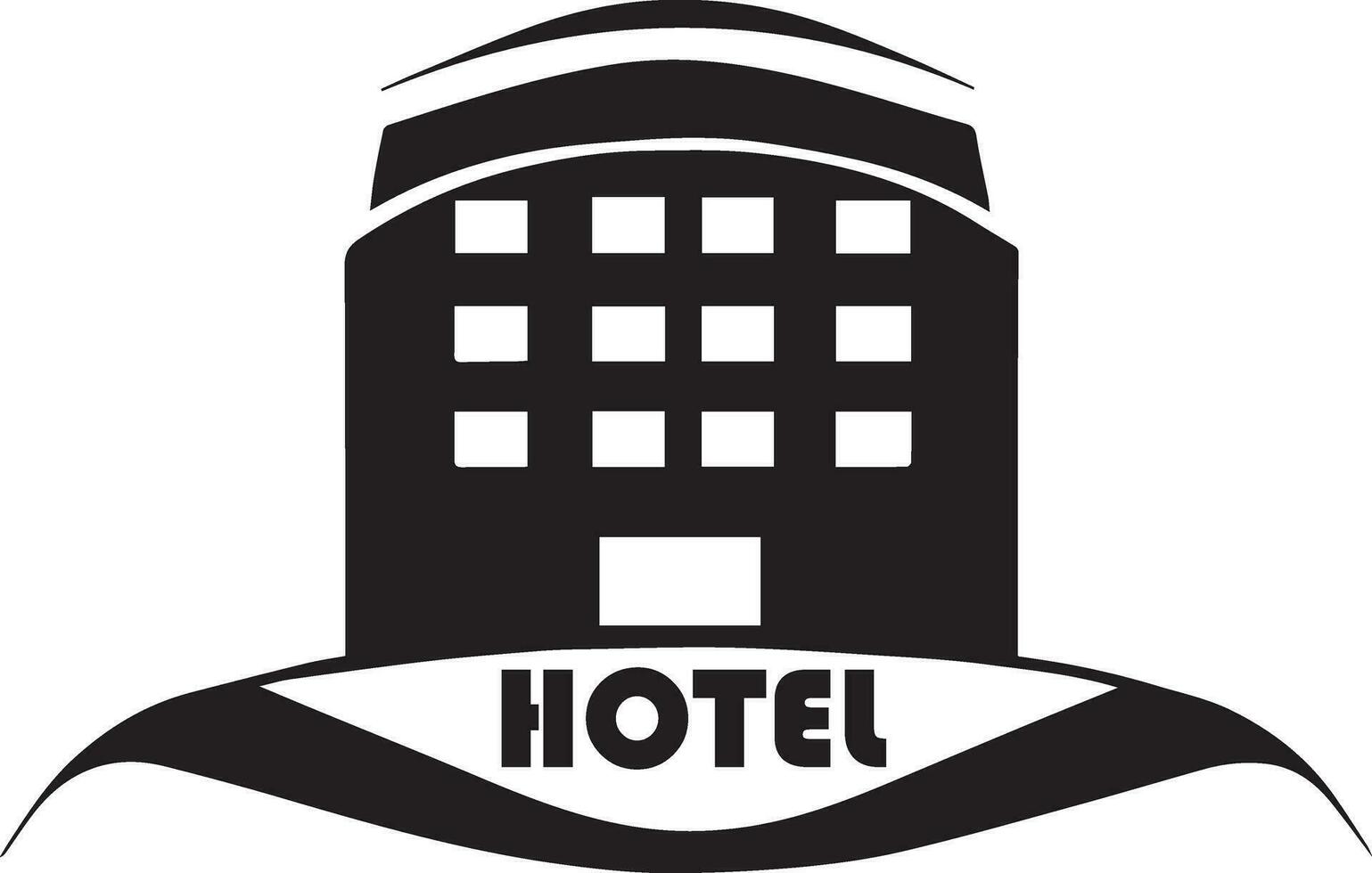 Hôtel logo vecteur silhouette, Hôtel icône vecteur