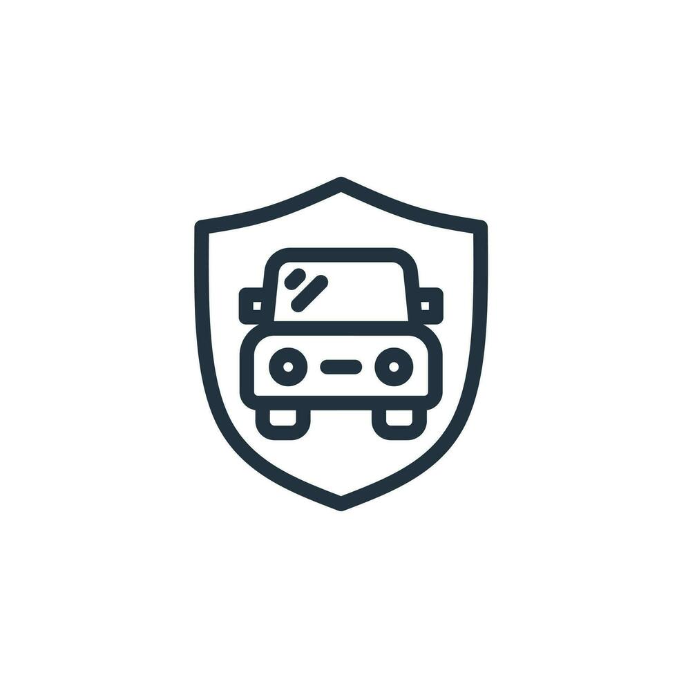 voiture sécurité icône isolé sur blanc Contexte. voiture sécurité vecteur symbole, assurance, protection pour la toile et mobile conception.