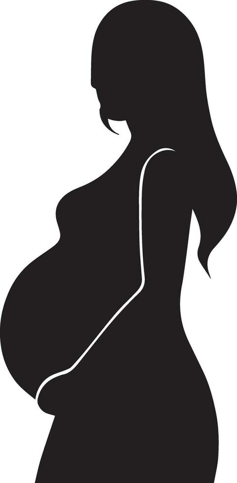 Enceinte femme vecteur silhouette illustration