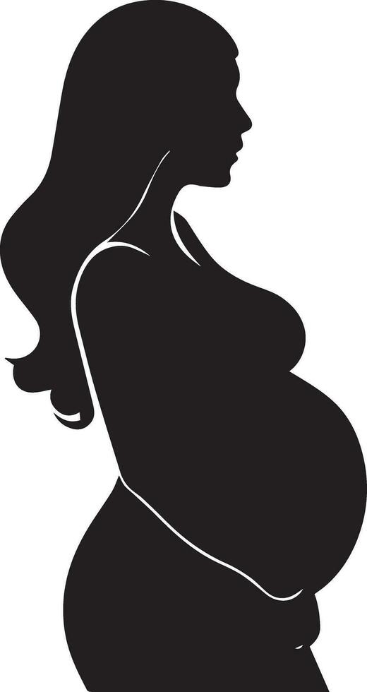 Enceinte femme vecteur silhouette illustration