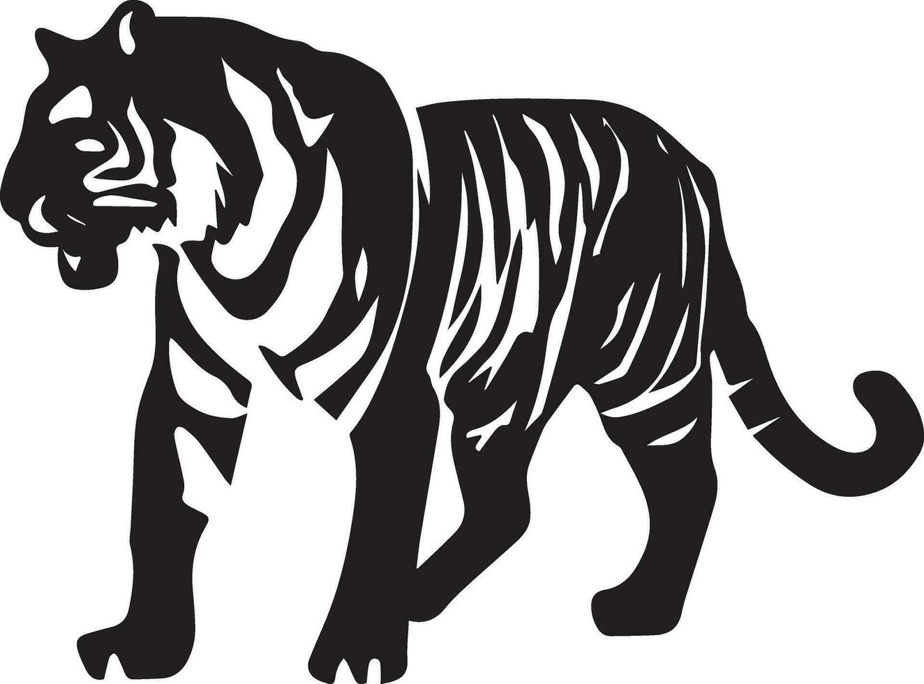 tigre vecteur silhouette illustration, tigre agrafe art