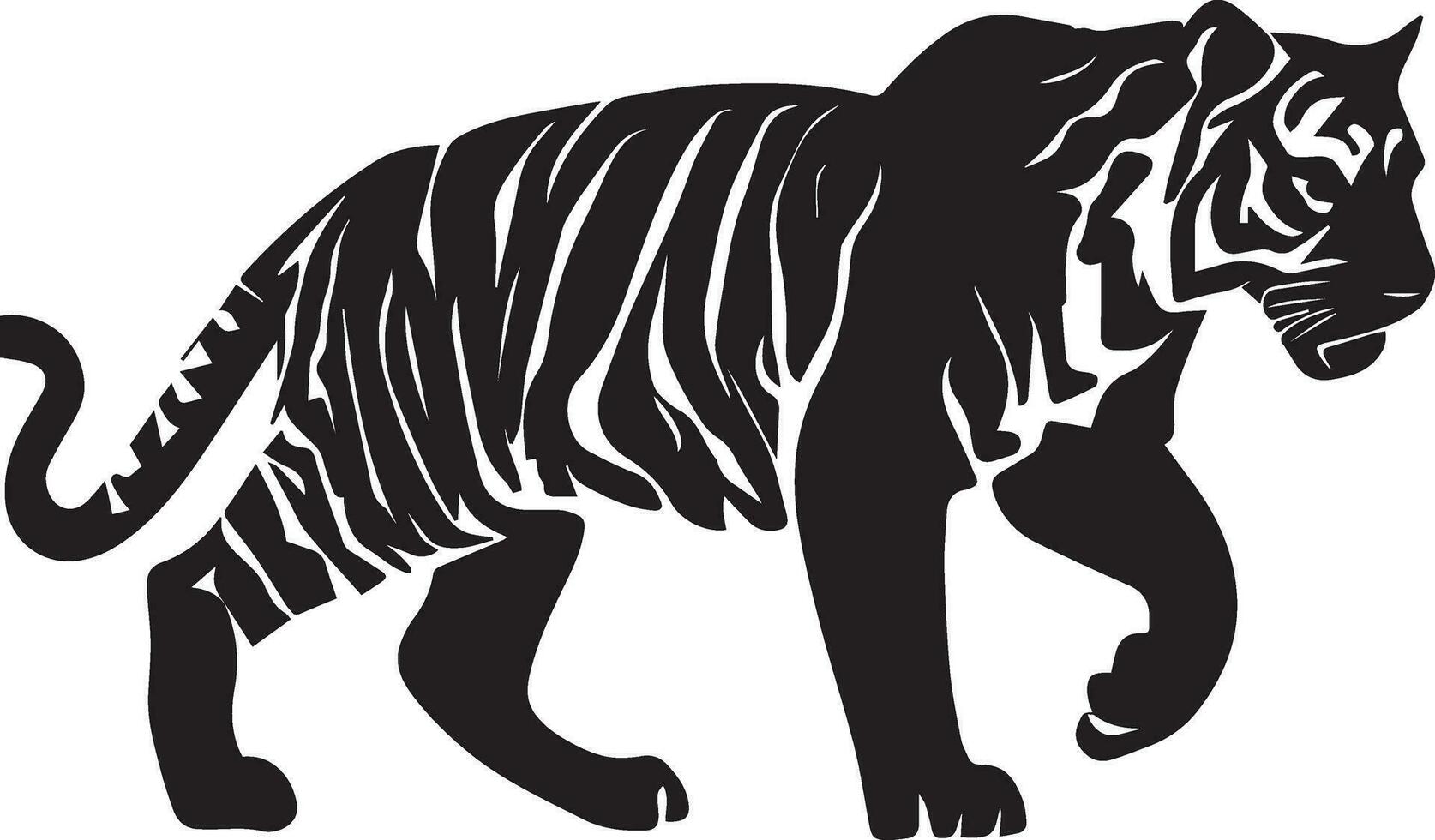 tigre vecteur silhouette illustration, tigre agrafe art