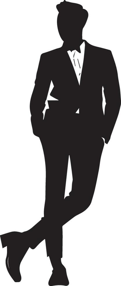 élégant homme vecteur silhouette illustration