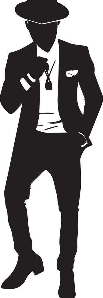 élégant homme vecteur silhouette illustration