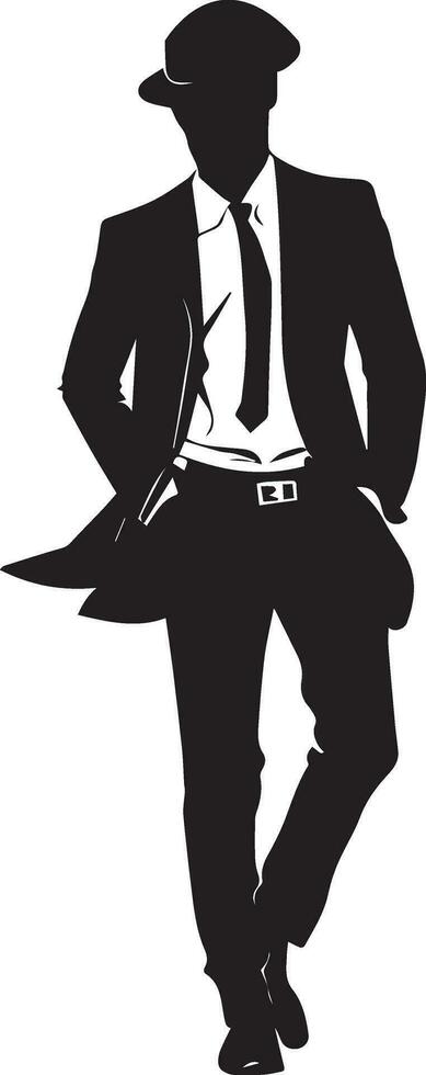 élégant homme vecteur silhouette illustration