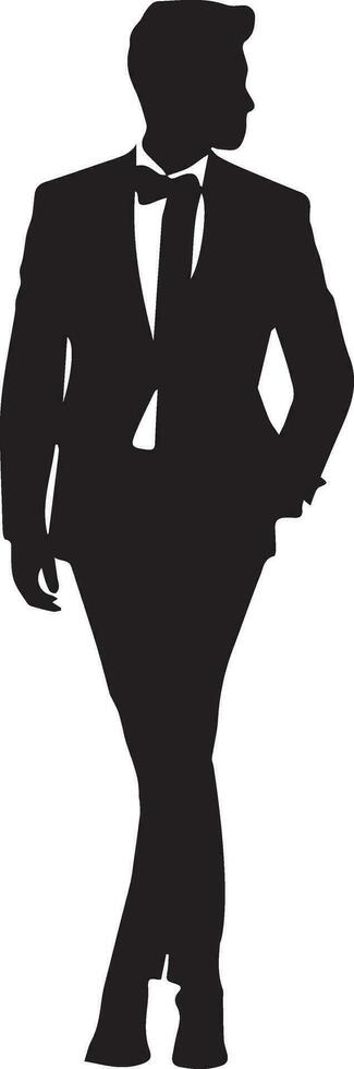 élégant homme vecteur silhouette illustration