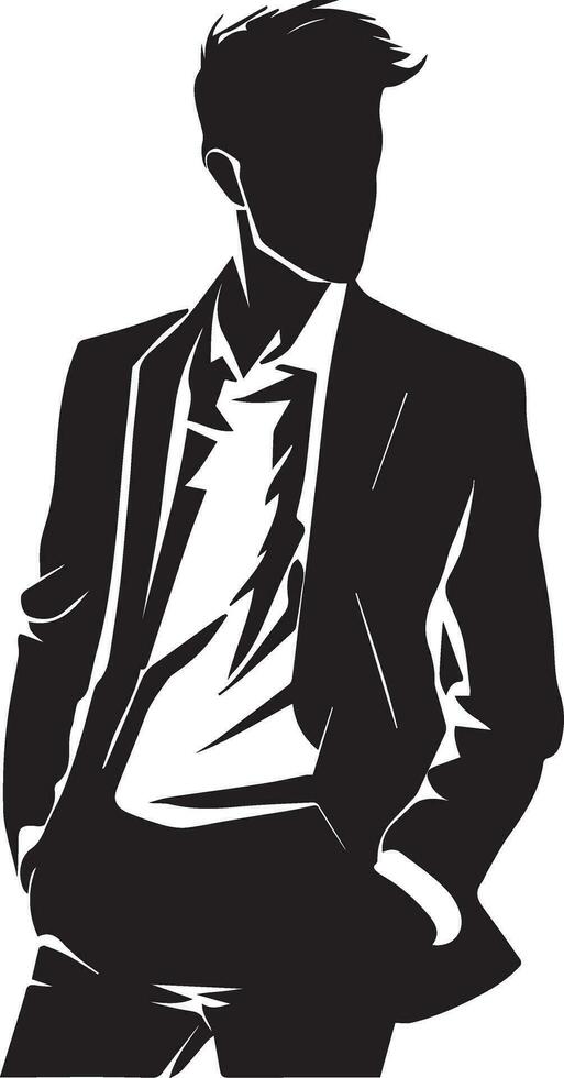 élégant homme vecteur silhouette illustration