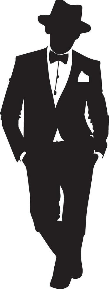 élégant homme vecteur silhouette illustration