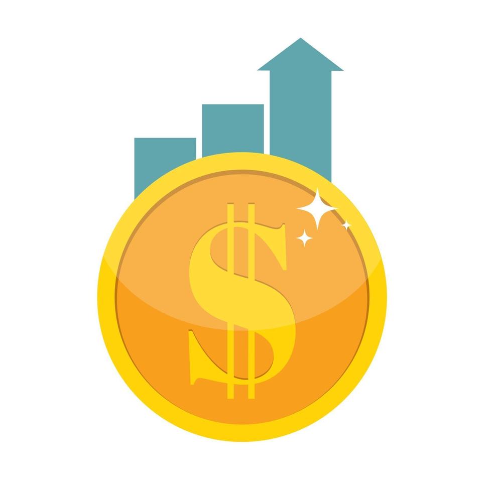 concept de croissance financière. finance la performance du retour sur investissement roi avec flèche. illustration vectorielle vecteur