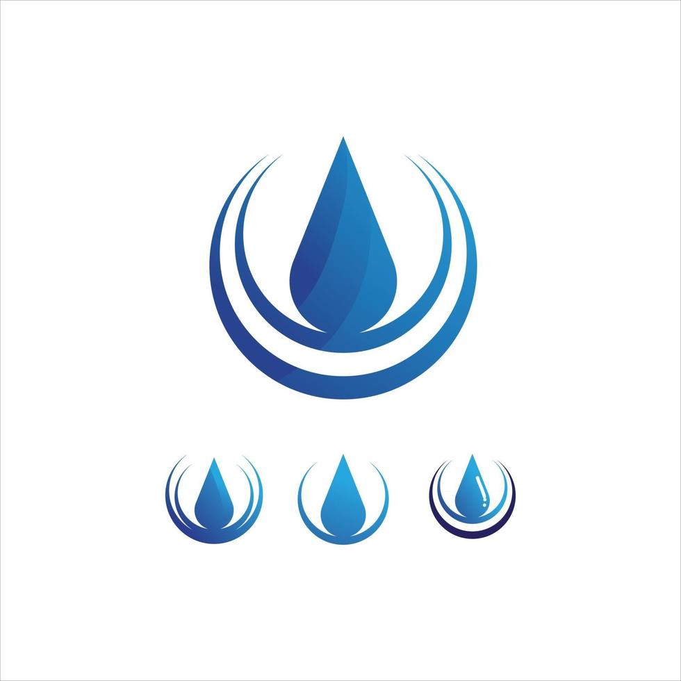 eau et vague icône logo modèle vecteur