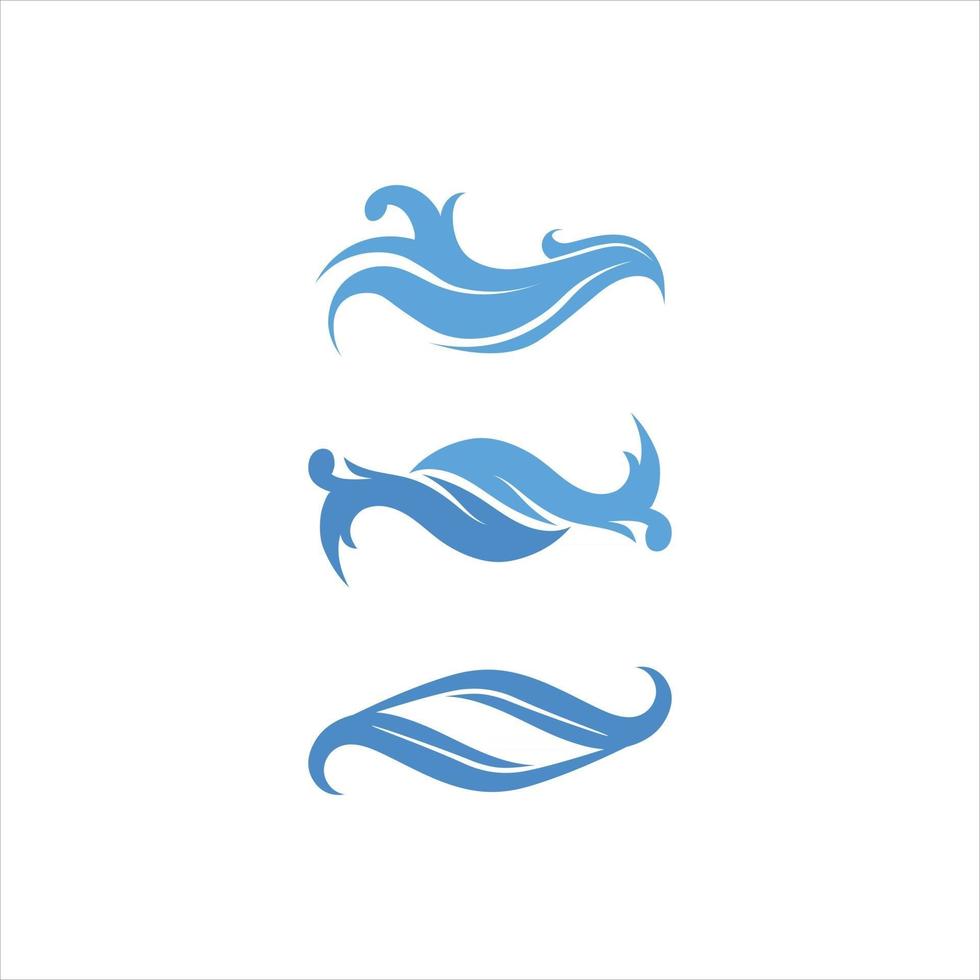 eau vague icône vecteur abstrait logo bleu océan et plage