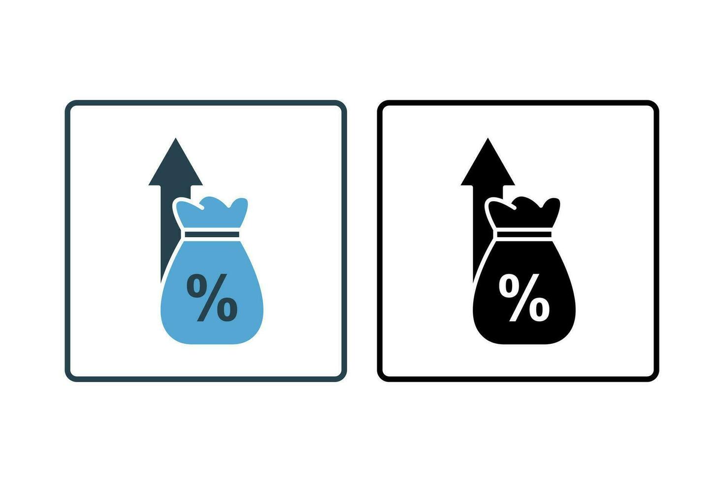 taux l'intérêt icône. icône en relation à crédit et prêt. adapté pour la toile site conception, application, utilisateur interfaces, imprimable etc. solide icône style. Facile vecteur conception modifiable