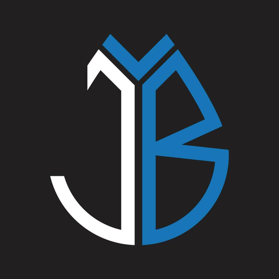 jb lettre logo design.jb Créatif initiale jb lettre logo conception. jb Créatif initiales lettre logo concept. vecteur