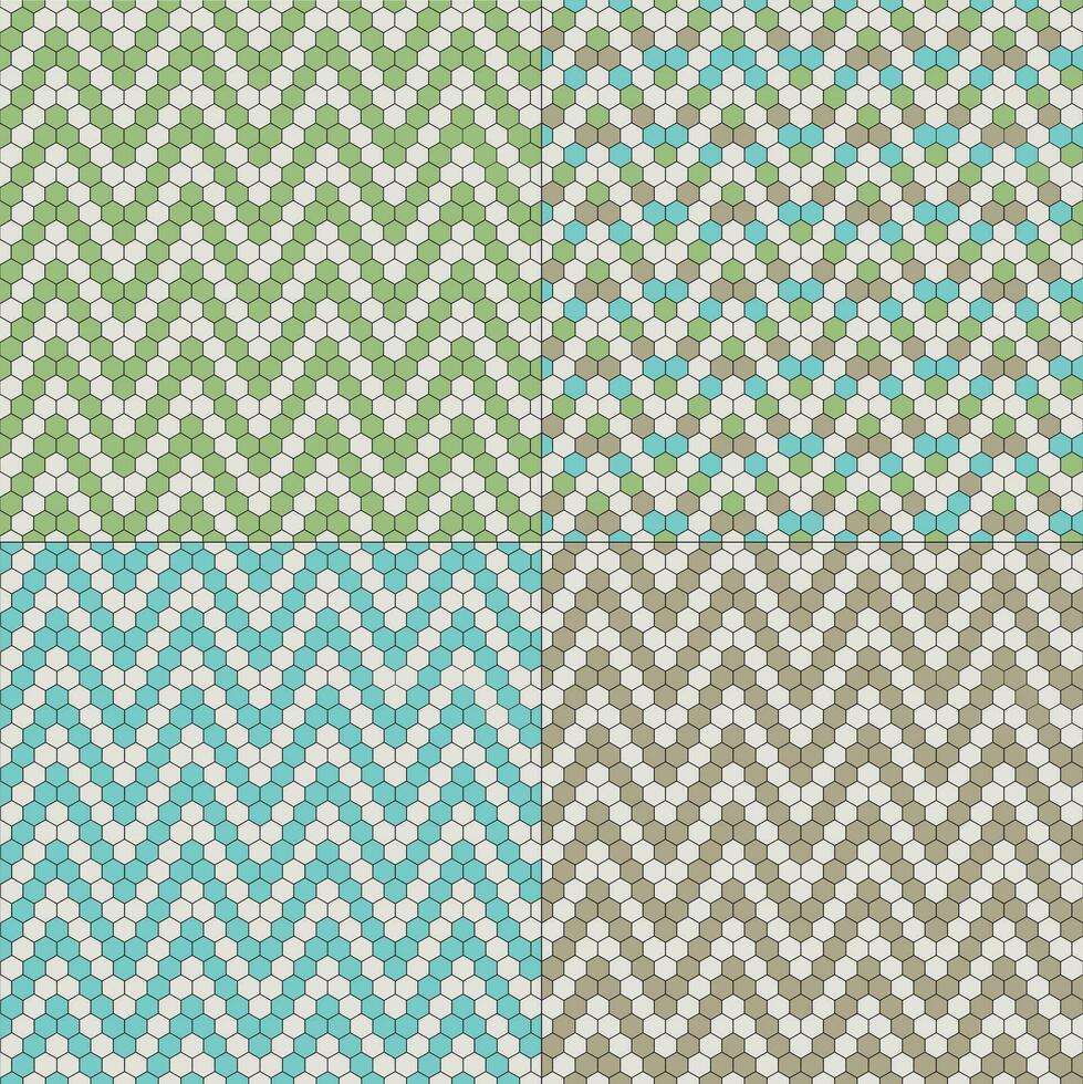 hexagone sans couture zigzag tuile motifs bleu bronzer vert vecteur