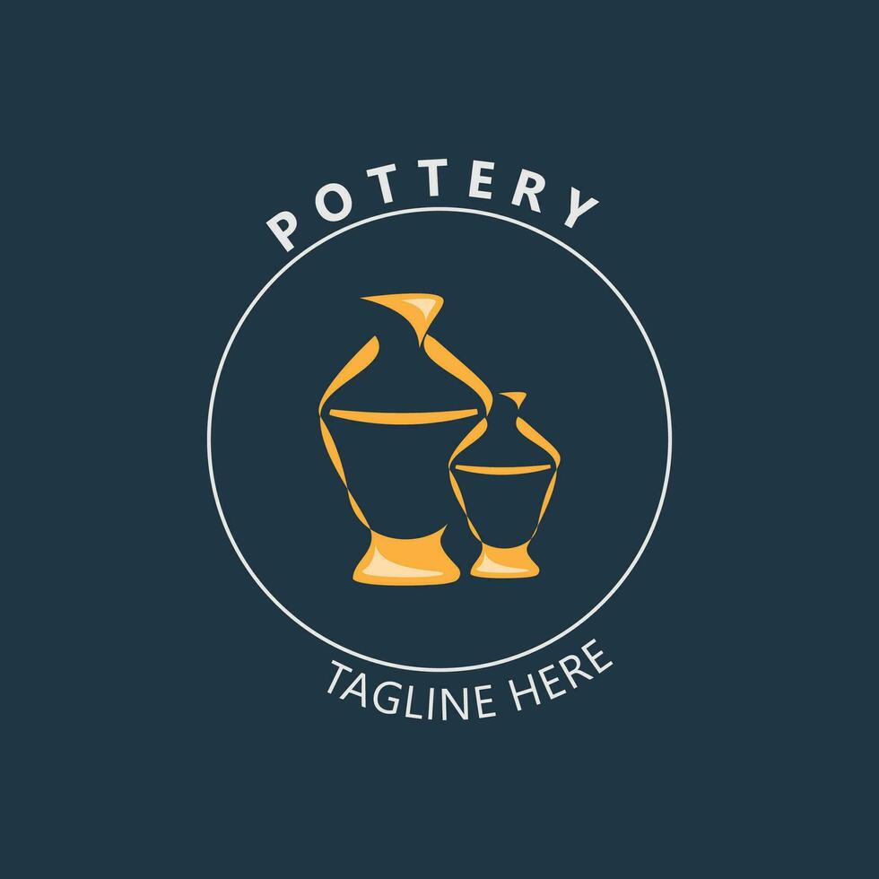 poterie logo conception Fait main, Créatif traditionnel agresser artisanat signe concept inspiration la nature atelier vecteur