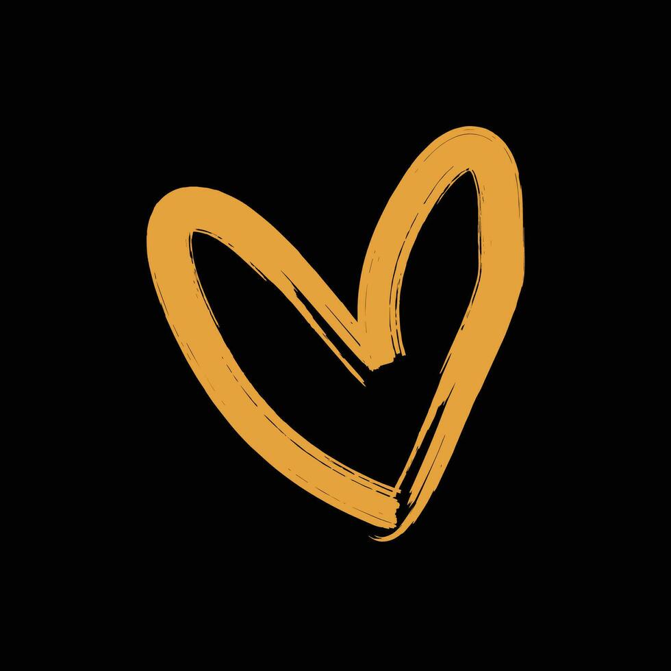 main tiré grunge l'amour cœur logo icône dans graffiti style vecteur