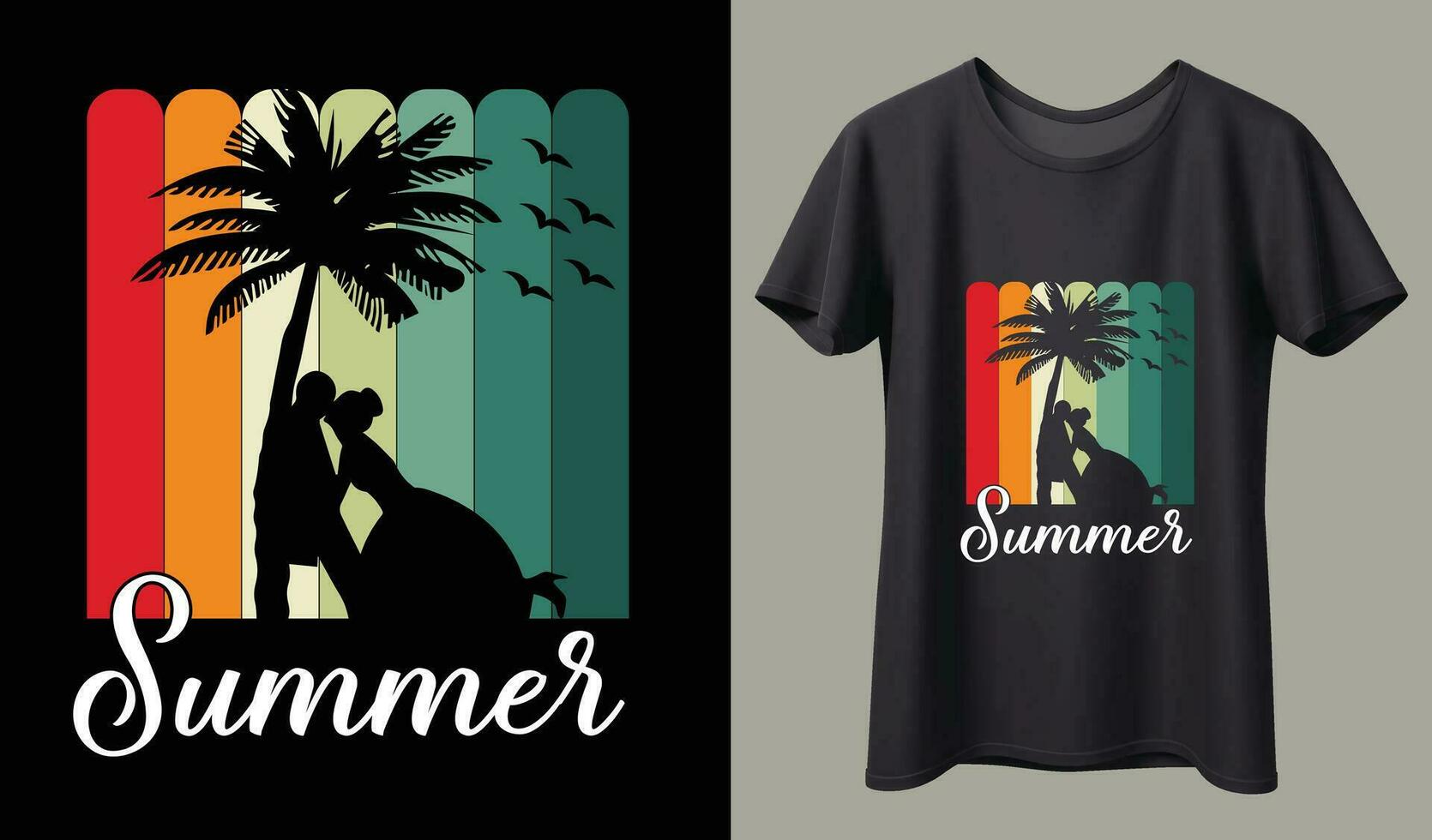 rétro ancien Californie le coucher du soleil badges sur noir Contexte graphique pour t-shirts et autre impression production. vecteur illustration pour conception. style années 70 concept