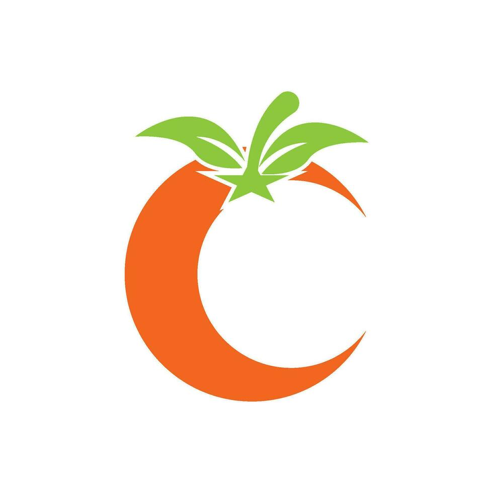 Orange fruit logo vecteur illustration modèle conception