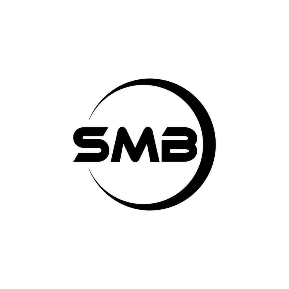 création de logo de lettre smb dans l'illustrateur. logo vectoriel, dessins de calligraphie pour logo, affiche, invitation, etc. vecteur