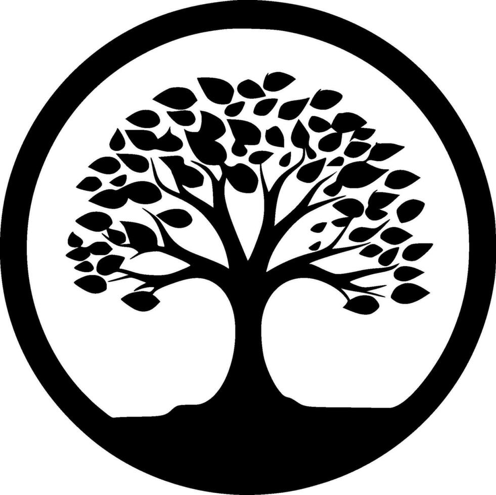 arbre, minimaliste et Facile silhouette - vecteur illustration