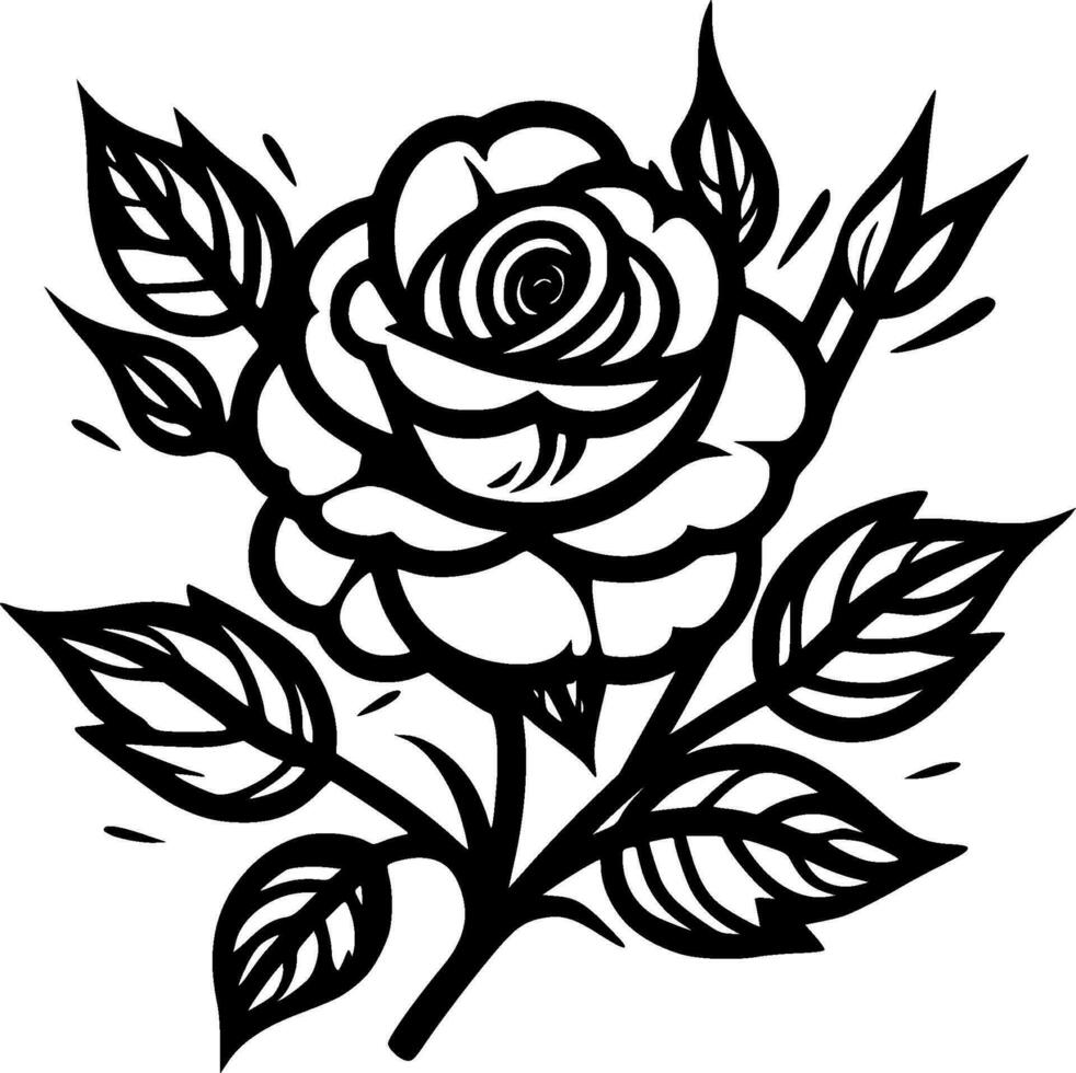 des roses, noir et blanc vecteur illustration