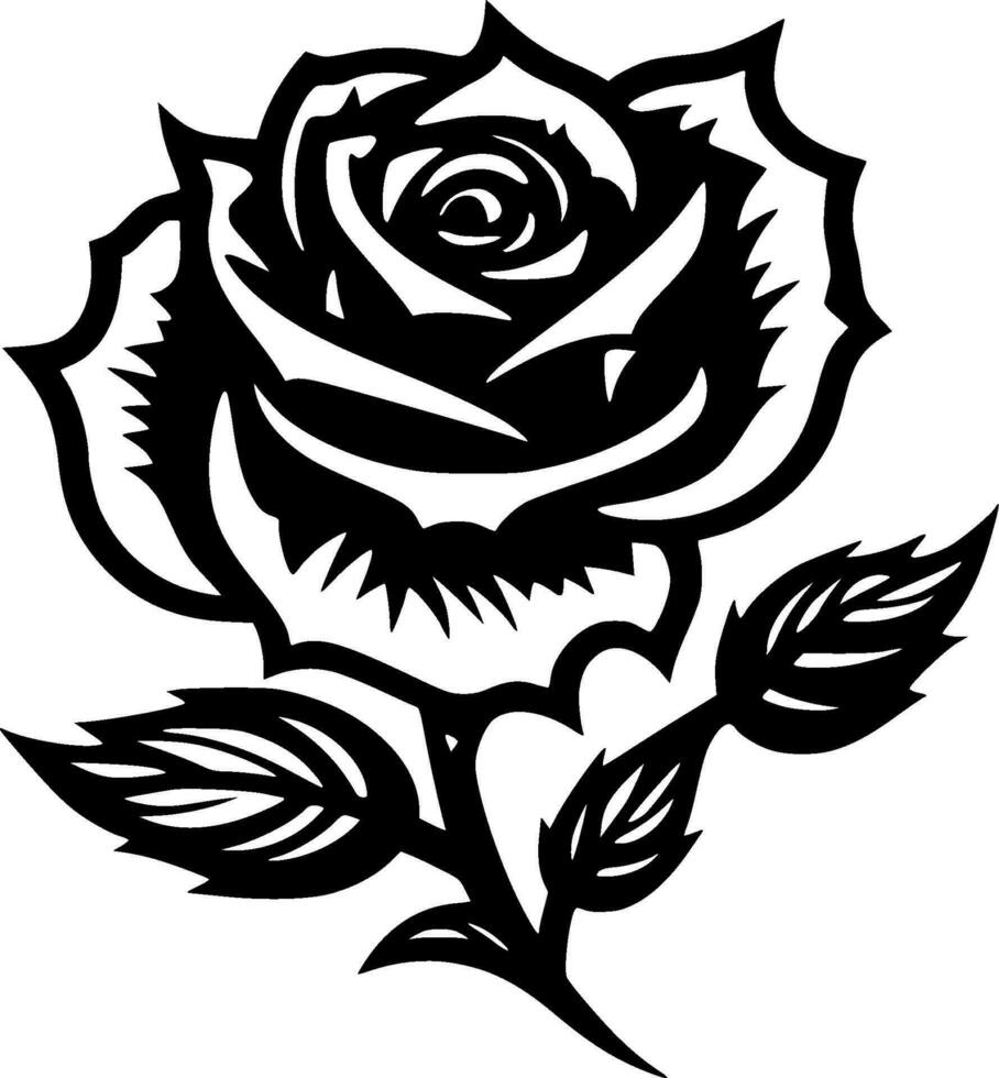 Rose - minimaliste et plat logo - vecteur illustration