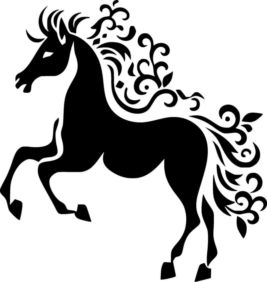 cheval, minimaliste et Facile silhouette - vecteur illustration