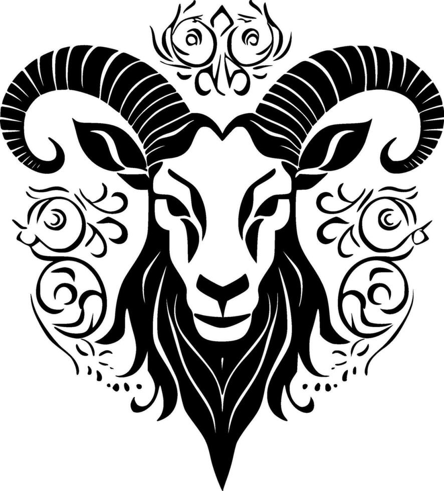 chèvre, noir et blanc vecteur illustration