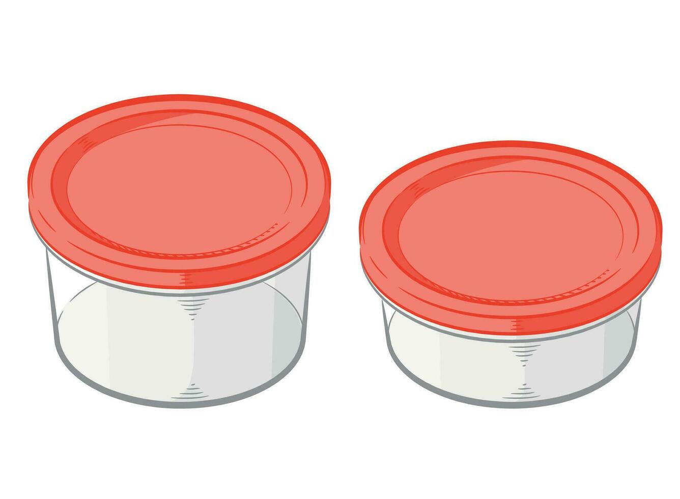 nourriture espace de rangement boîte rond récipient dessin animé vecteur