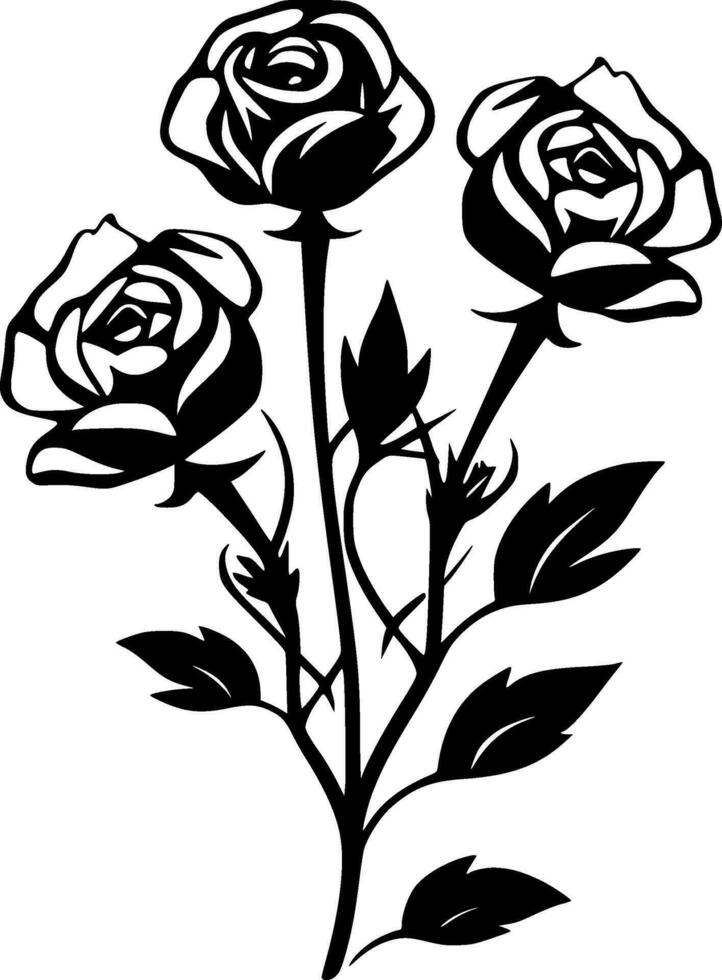 des roses, noir et blanc vecteur illustration