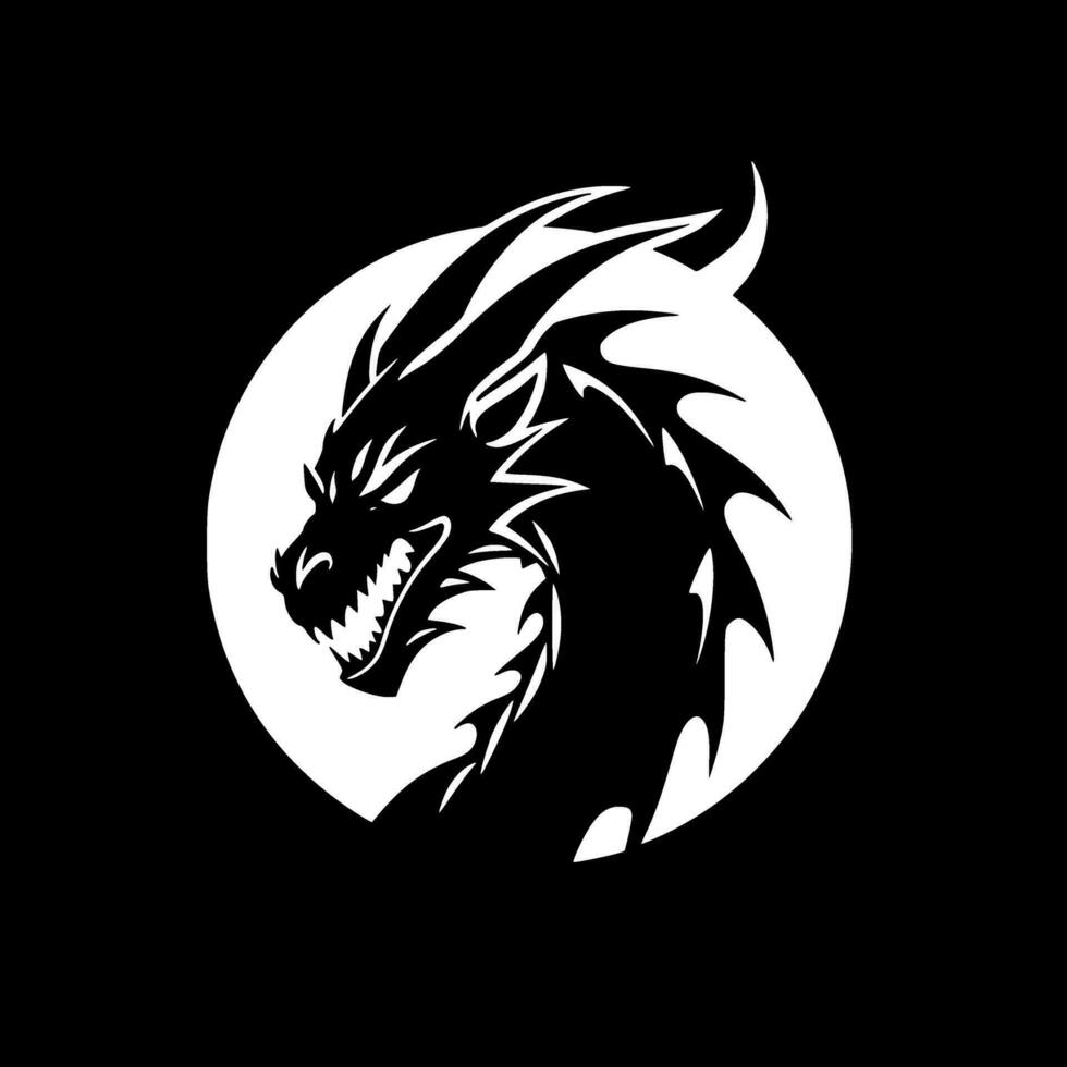 dragon, noir et blanc vecteur illustration