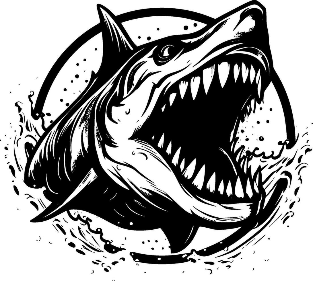 requin - minimaliste et plat logo - vecteur illustration