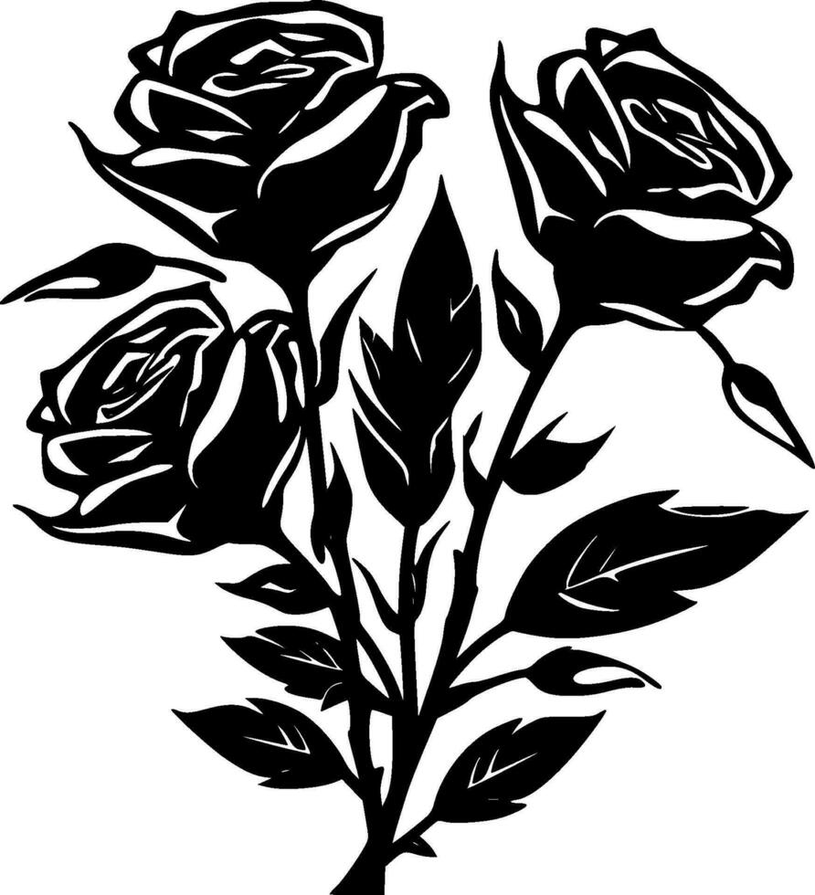 des roses, minimaliste et Facile silhouette - vecteur illustration