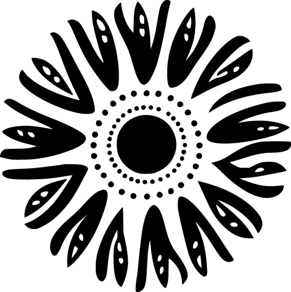boho - noir et blanc isolé icône - vecteur illustration